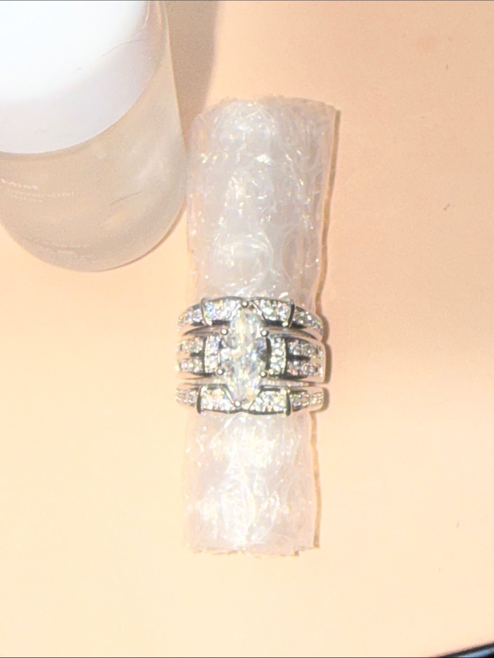 GRA CERTIFIED MOISSANITE DIAMOND Marquise 4CT Bridal Ring baked in Silver - Picture 8 of 16